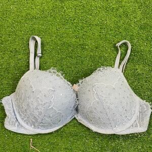 Victorias Secret Women’s Dream Angels Push Up Bra 36B Rhinestone Lace Lingerie‎
